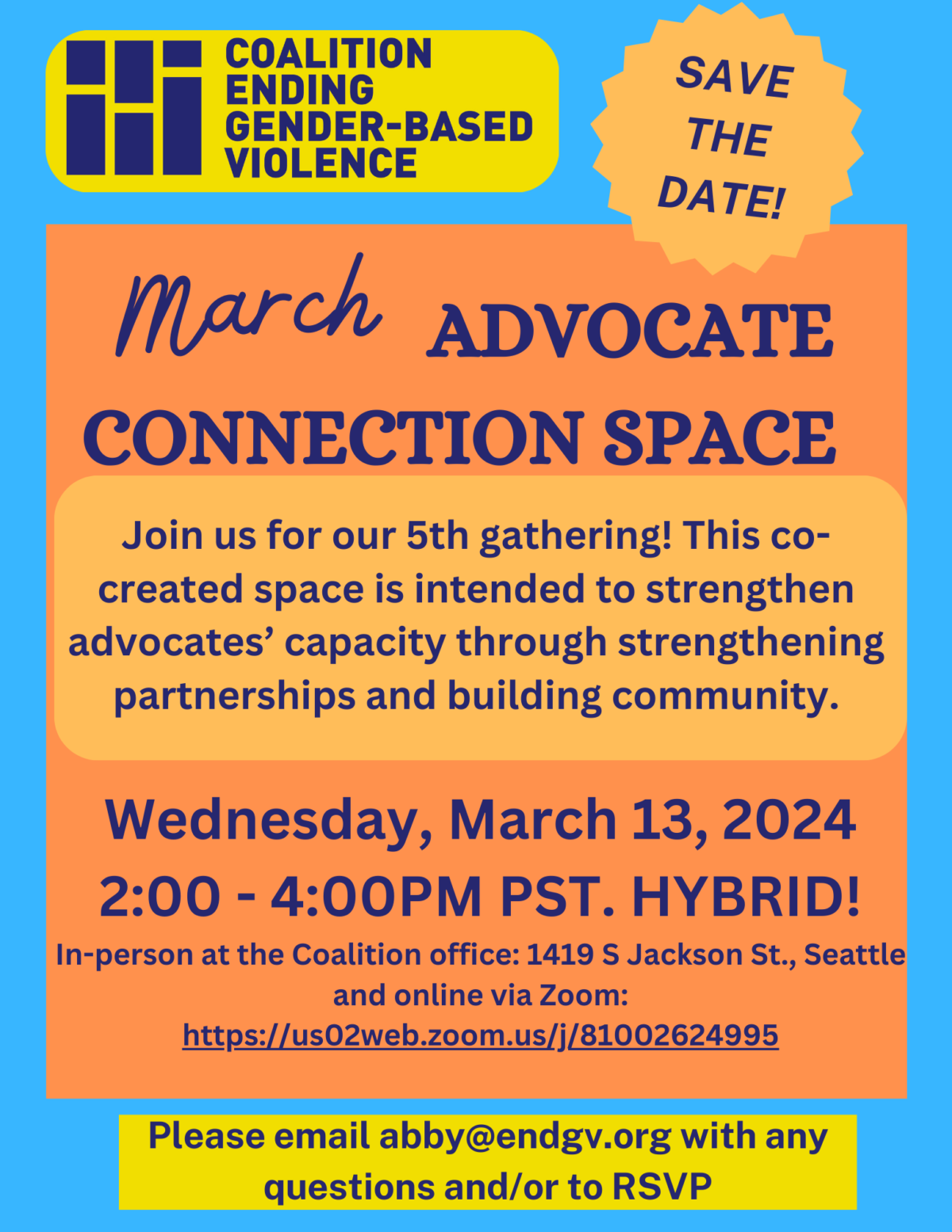 March Advocate Connection Space Coalition Ending Gender Based Violence