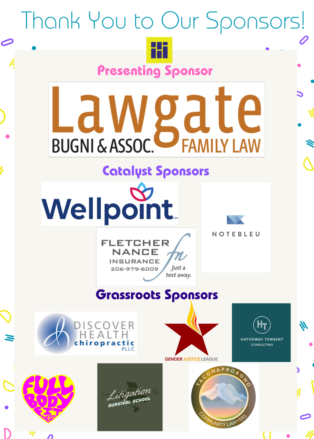 Logos of various sponsors