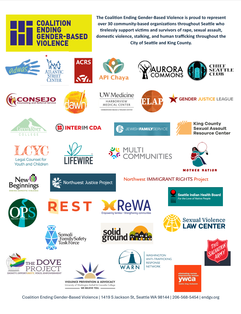colorful array of 34 different logos from local gender-based violence programs